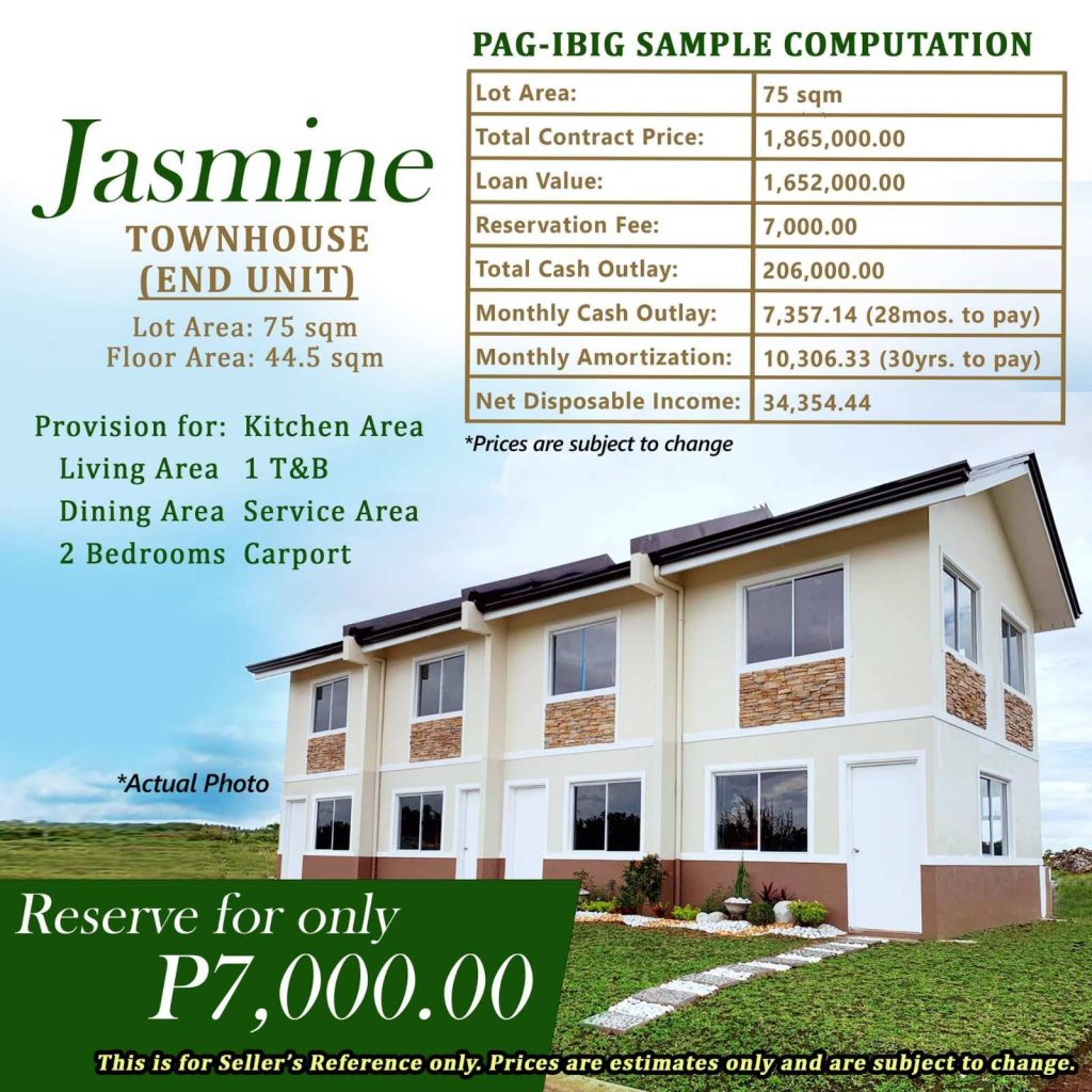 the woodland jasmine townhouse end unit